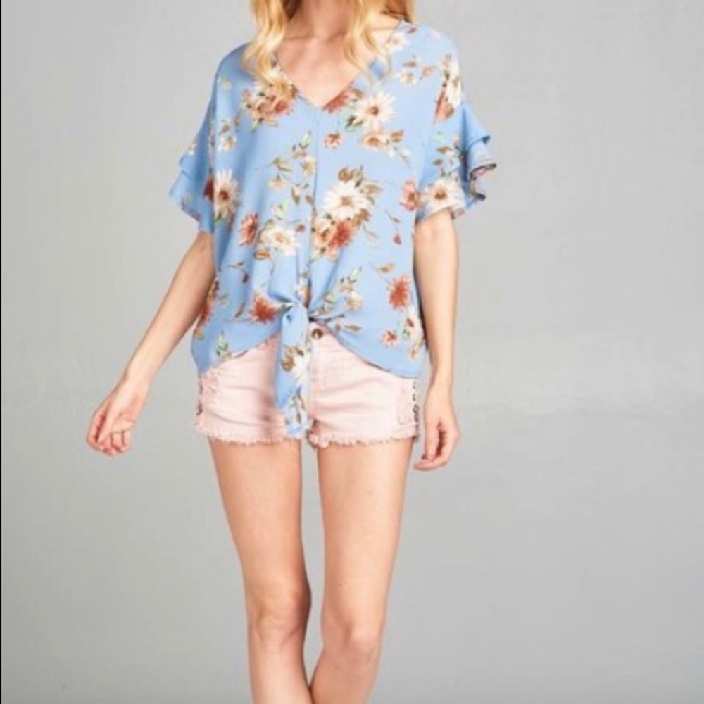 Floral Tie Top